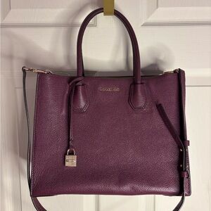 Michael Kors Plum Textured Tote